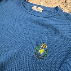 English Sports Shop Bermuda Blue Crest Sweater Size L 100% Cotton